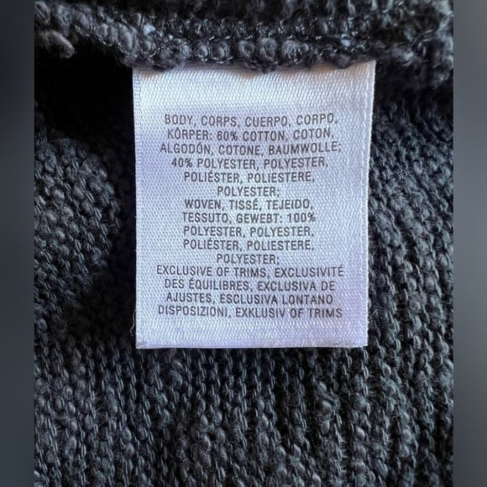 ANTHROPOLOGIE Deletta Mixed Knit and Chiffon Gray Oversized Sweater Top Size L - Picture 9 of 10
